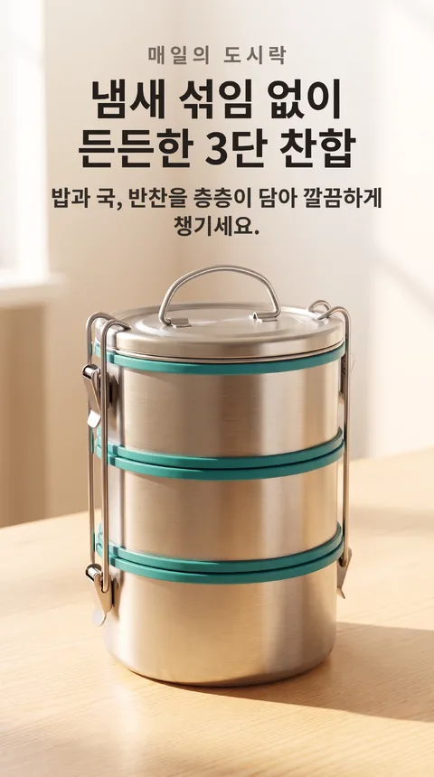 스테인리스 3단 찬합 도시락통