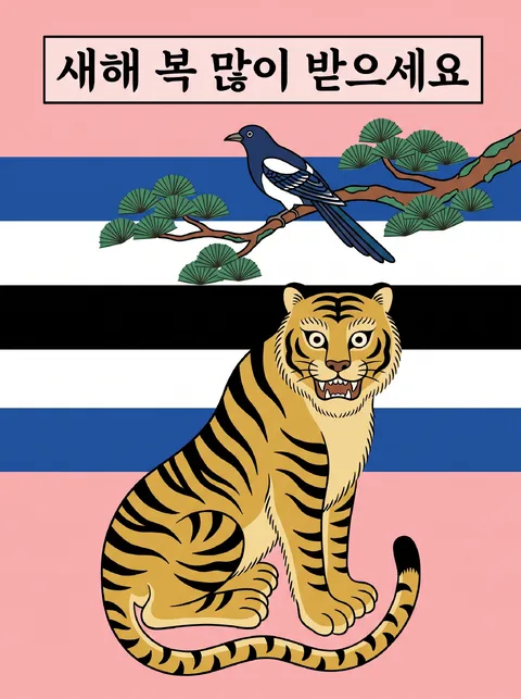 新年纳福民画贺卡
