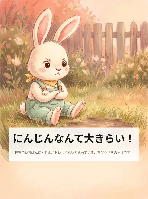 にんじん嫌いのうさぎが家庭菜園を育てて心変わりするお話
