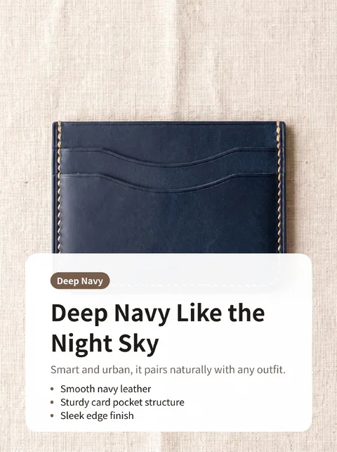 Handmade Leather Card Wallet Catalog in 5 Colors 4