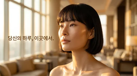 호텔 라운지 하루의 빛