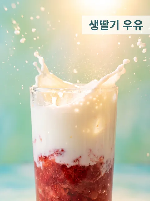 생딸기 우유 스플래시컷