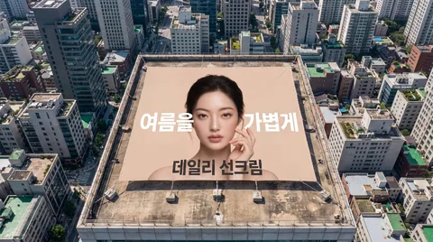 여름 선크림 옥외 빌보드