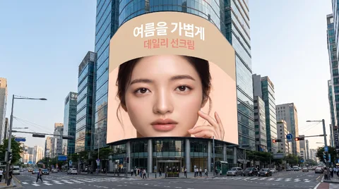 여름 선크림 옥외 빌보드
