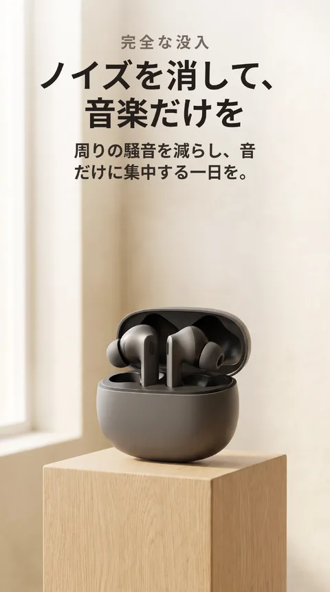 ワイヤレスイヤホン ノイズキャンセリング 充電ケース