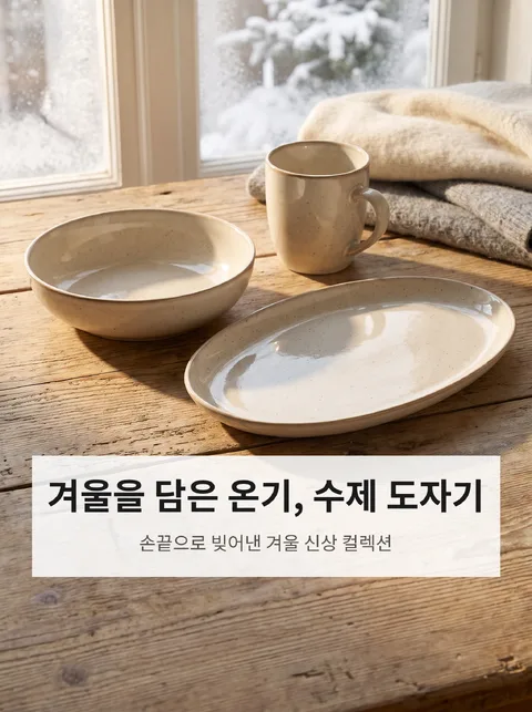 수제 도자기 공방의 겨울 신상 그릇 모음