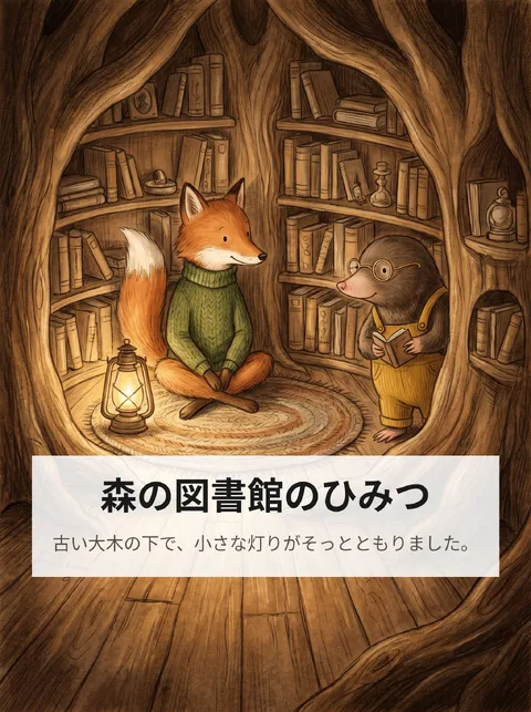 森の図書館で出会ったきつねともぐらの友情物語