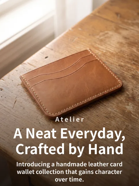 Handmade Leather Card Wallet Catalog in 5 Colors