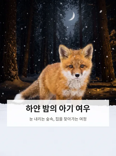 눈 오는 밤, 길 잃은 아기 여우가 집을 찾아가는 이야기