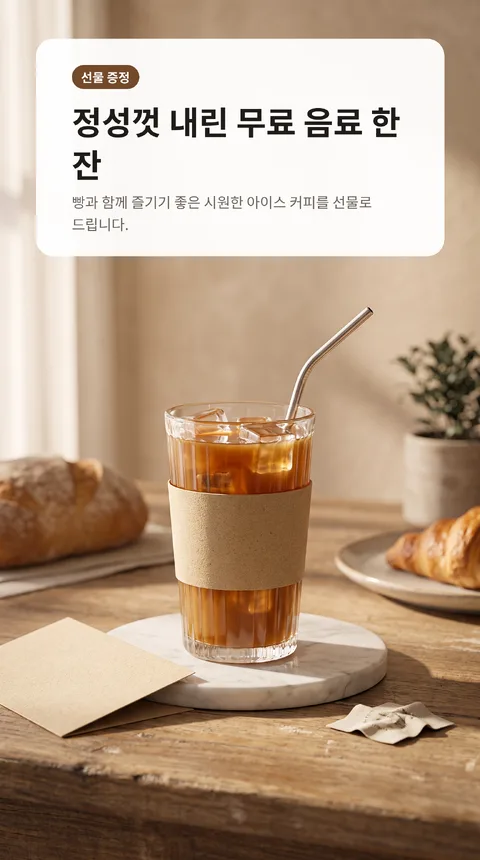 동네 빵집 오픈 1주년 감사 이벤트 음료 증정