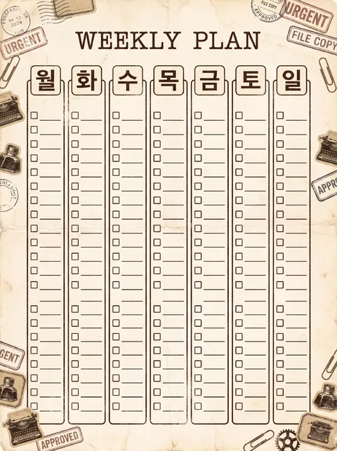 주간 플래너 · 인쇄용