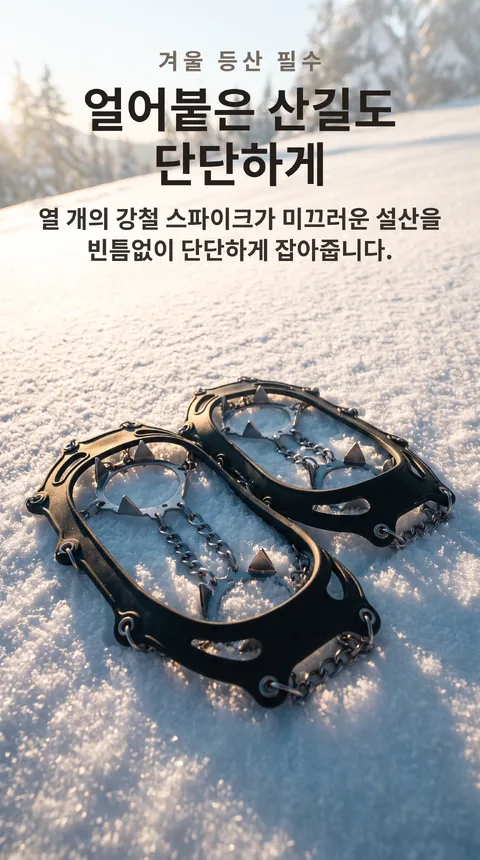 겨울 등산 아이젠 10발 체인 미끄럼방지