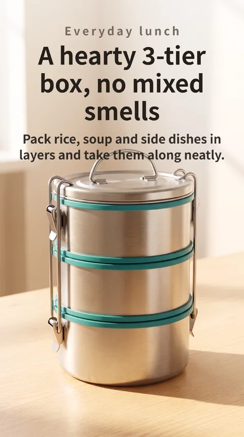 Stainless 3-Tier Lunch Box