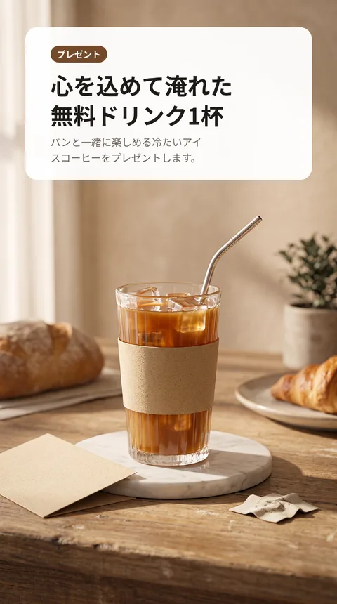 街のパン屋 オープン1周年感謝イベント ドリンクプレゼント