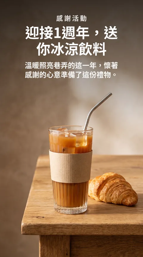 社區麵包店開幕1週年感謝活動 贈送飲料 1