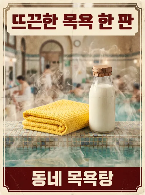 솜씨 — 동네 목욕탕 레트로 광고