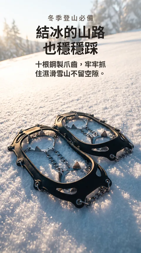 冬季登山冰爪 10齒鏈條防滑