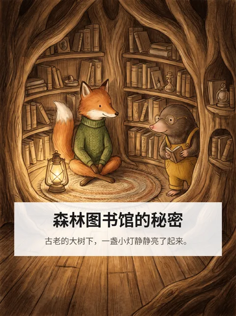 狐狸和鼹鼠在森林图书馆结下友谊的故事