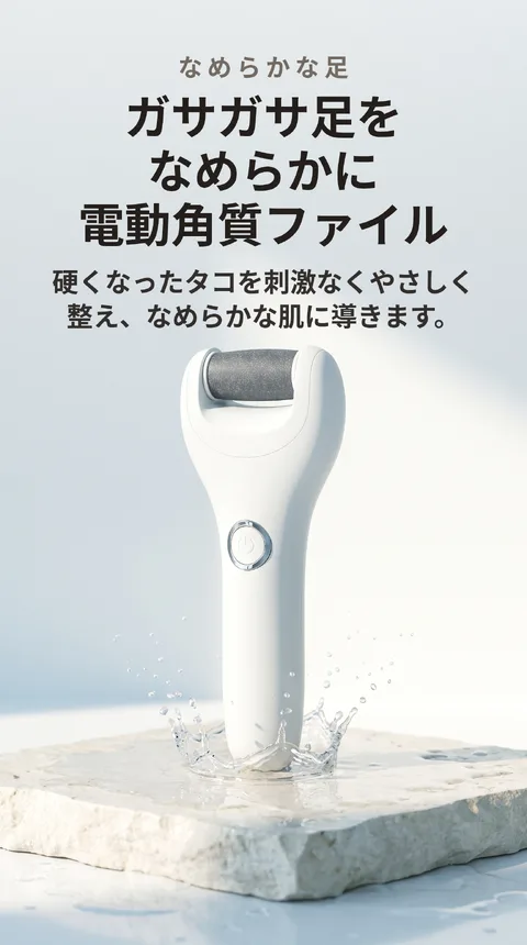 かかと角質ケア 電動フットファイル 充電式 防水