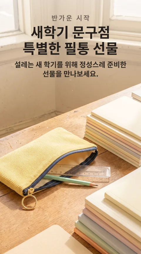 동네 문구점 새학기 맞이 사은품 증정 행사