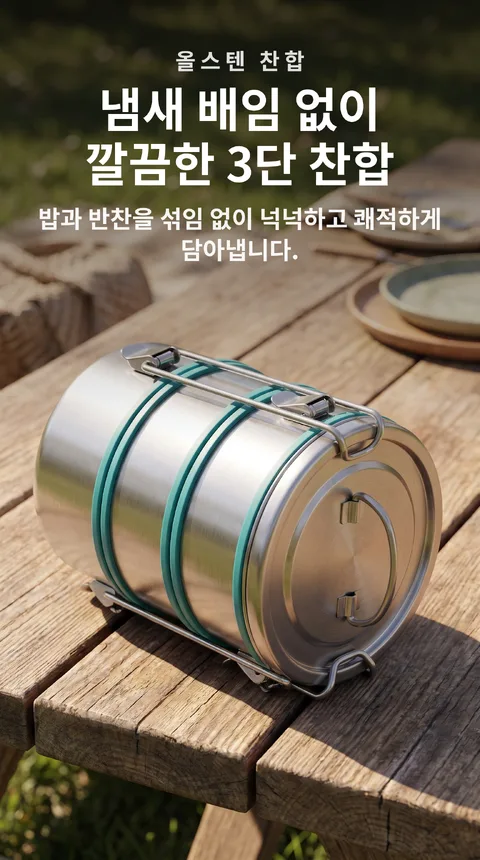 스테인리스 3단 찬합 도시락통