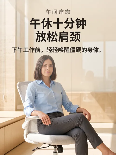 上班族午休10分钟肩颈拉伸五式
