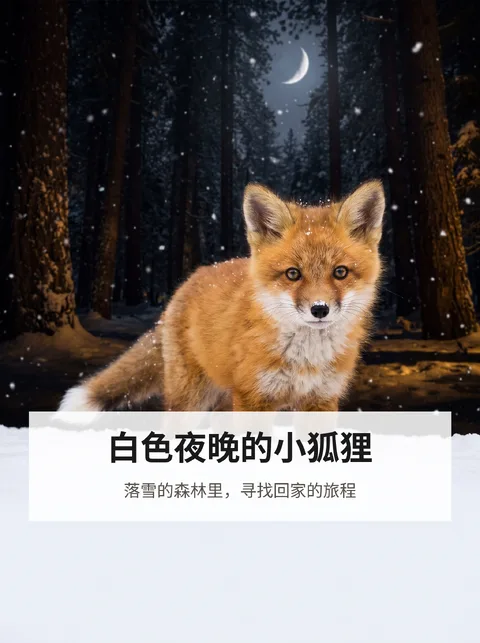 下雪的夜晚，迷路的小狐狸找家的故事