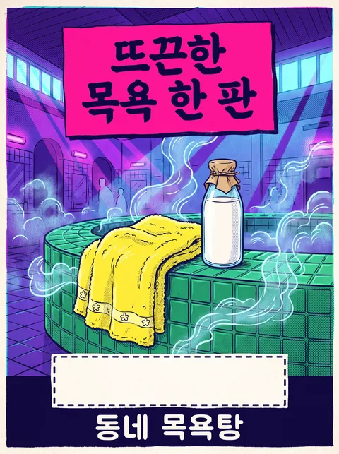 社區澡堂復古廣告
