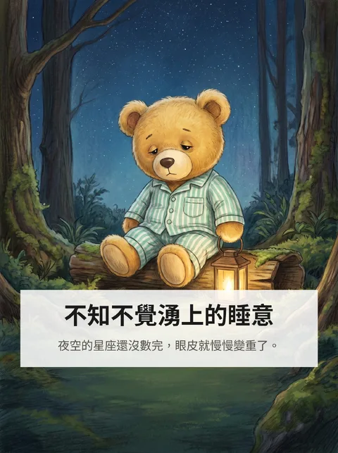 這隻小熊布偶在夜裡出發去數星星的故事 5