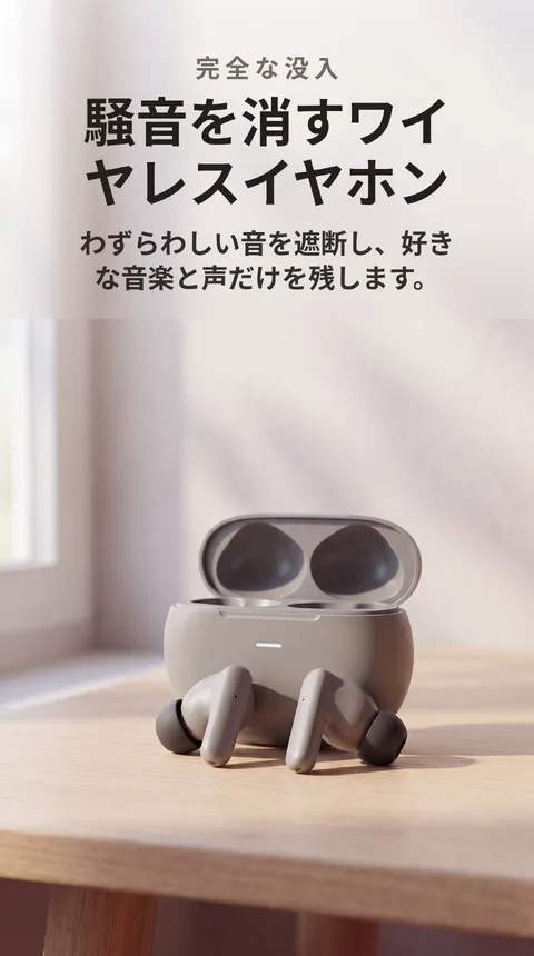 ワイヤレスイヤホン ノイズキャンセリング 充電ケース