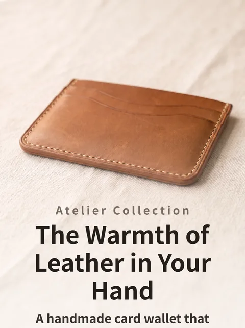 Handmade Leather Card Wallet Catalog in 5 Colors