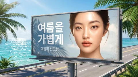 여름 선크림 옥외 빌보드