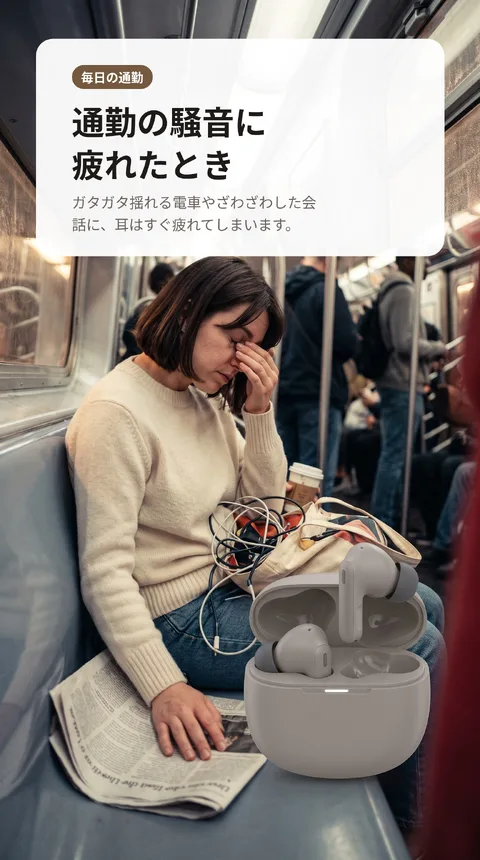 ワイヤレスイヤホン ノイズキャンセリング 充電ケース 2
