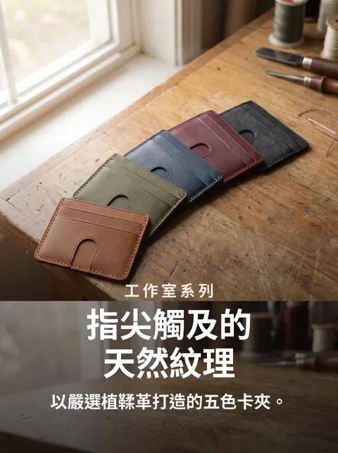 手工皮革卡夾5色型錄