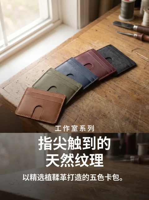 手工皮革卡包5色目录