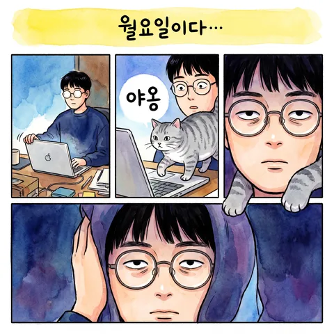 점점 다가가기 · 팝 툰 · 수채 툰