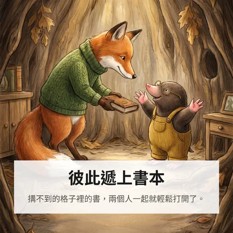 彼此遞上書本