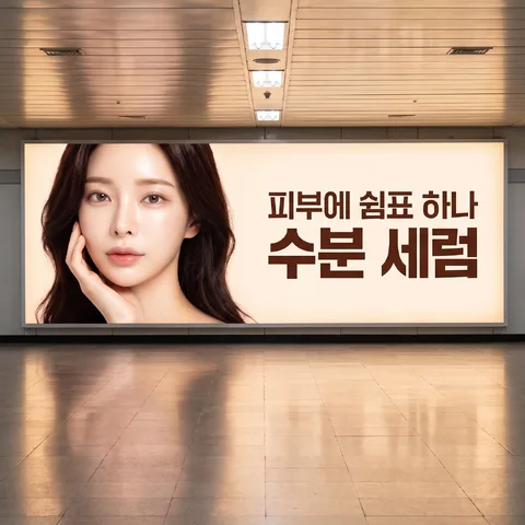 환승 통로 대형 광고