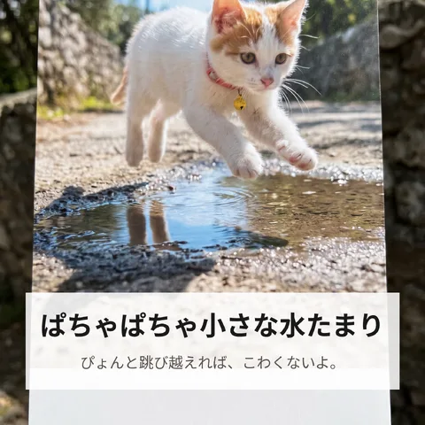 ぱちゃぱちゃ小さな水たまり
