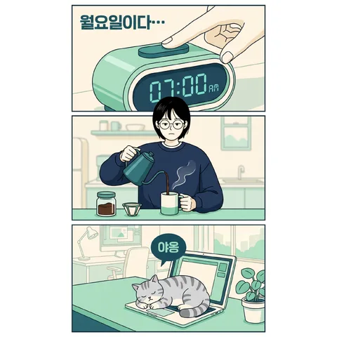 멀어지기 · 민트 툰 · 디지털 채색