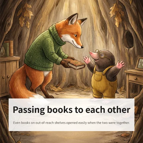 Passing books to each other