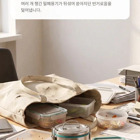 가방 속 국물 샐까 봐 불안할 때