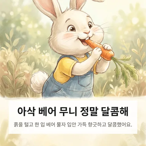 아삭 베어 무니 정말 달콤해