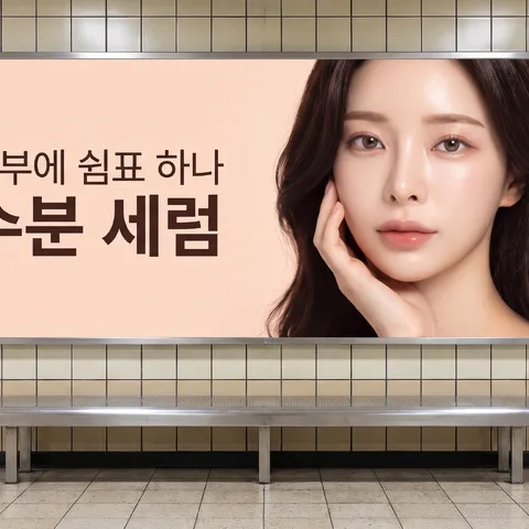 벤치 옆 광고