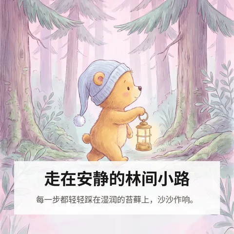 走在安静的林间小路
