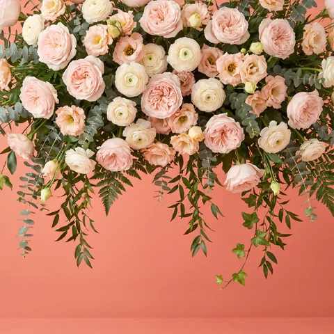 천장 행잉 플라워 · 플라워 코랄 · 플라워 인스타 플랫레이