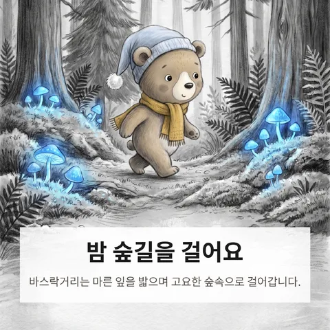 밤 숲길을 걸어요