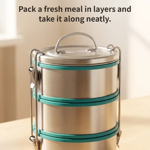 Leak-proof 3-tier lunch box