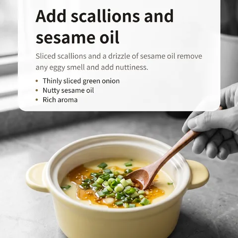 Add scallions and sesame oil