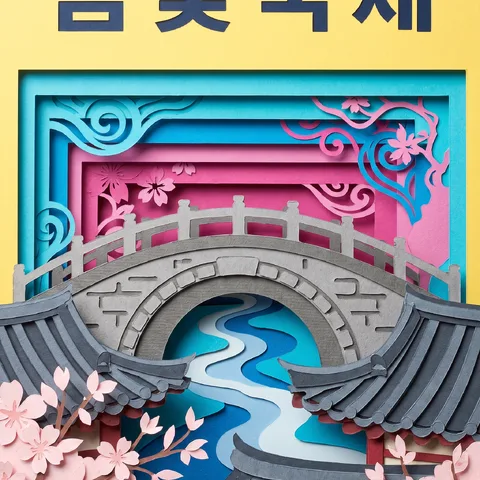 层叠纵深剪纸 · 剪纸鲜艳 · 剪纸极简
